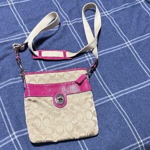Pink and Cream Shoulder Bag